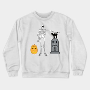 Halloween, design, holiday, decorations, skeleton Crewneck Sweatshirt